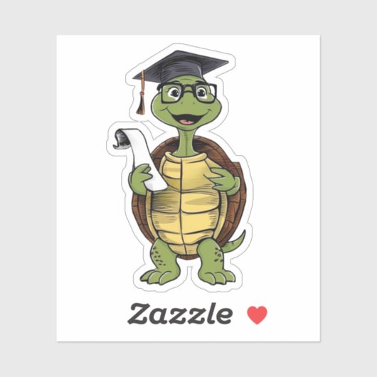 Turtle Afstuderen Sticker (Vel)