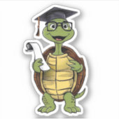Turtle Afstuderen Sticker (Voorkant)