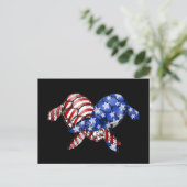 Turtle American Flag Shirt 4 juli patriottisch Briefkaart (Staand voorkant)