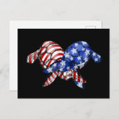 Turtle American Flag Shirt 4 juli patriottisch Briefkaart (Voorkant / Achterkant)
