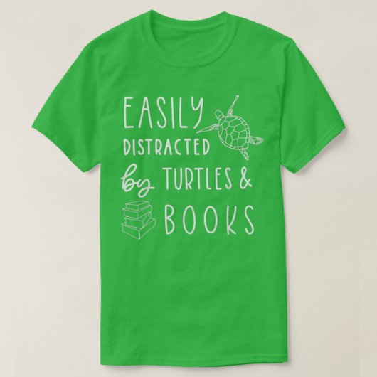 Turtle and Book Lover Turtle T78 T-shirt (Design voorkant)