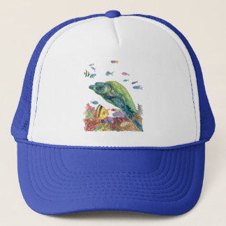 Turtle and fishes in the sea  trucker pet