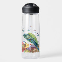 Turtle and fishes in the sea 