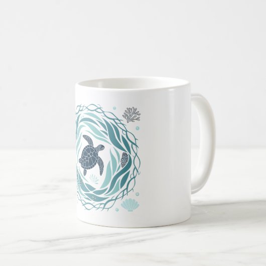 Turtle And Sea Koffiemok (Voorkant rechts)