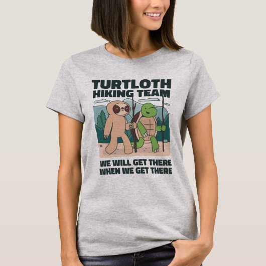 Turtle and Sloth Hiking T-shirt (Voorkant)