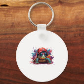 turtle animal art I cool cute turtle Sleutelhanger (Voorkant)