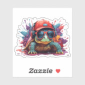 turtle animal art I cool cute turtle Sticker (Vel)