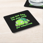 Turtle Art I Am Not Late Kartonnen Onderzetters (Schuin)