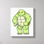 Turtle as Bodybuilder with Six pack Canvas Afdruk (Voorkant)