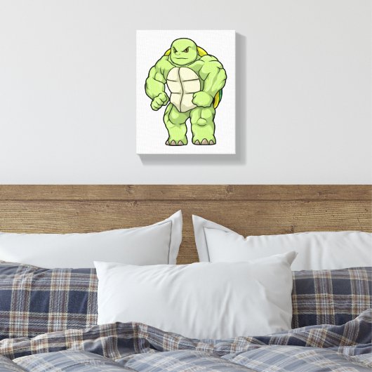 Turtle as Bodybuilder with Six pack Canvas Afdruk (Insitu (Slaapkamer))