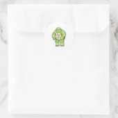 Turtle as Bodybuilder with Six pack Ronde Sticker (Tas)