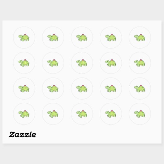 Turtle as Cactus Ronde Sticker (Vel)