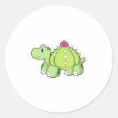 Turtle as Cactus Ronde Sticker (Voorkant)