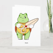 Turtle as Hairdresser with Scissors Kaart (Achterkant)