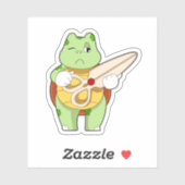 Turtle as Hairdresser with Scissors Sticker (Vel)
