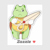 Turtle As Hairdresser With Scissors Sticker (Vel)