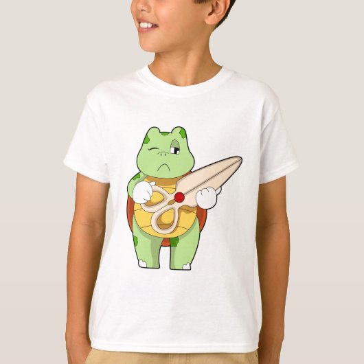 Turtle as Hairdresser with Scissors T-shirt (Voorkant)