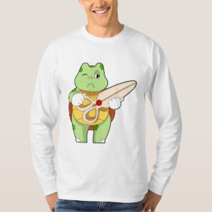 Turtle as Hairdresser with Scissors T-shirt