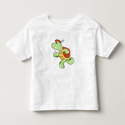 Turtle as Runner Kinder Shirts (Voorkant)