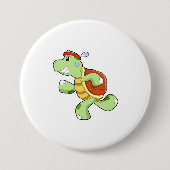 Turtle as Runner Ronde Button 7,6 Cm (Voorkant)