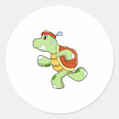Turtle as Runner Ronde Sticker (Voorkant)