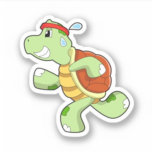 Turtle as Runner Sticker (Voorkant)