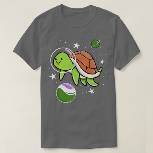 Turtle Astronaut Genderqueer Pride T-shirt (Design voorkant)