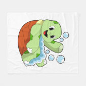 Turtle at Bathing with Foam Fleece Deken (Voorkant (Horizontaal))