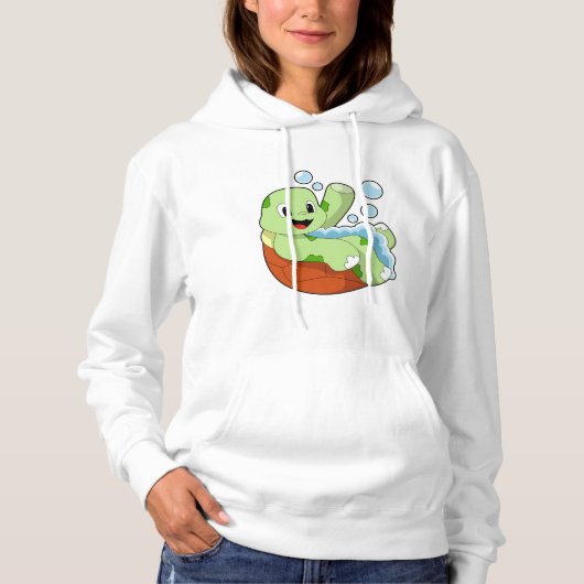 Turtle at Bathing with Foam Hoodie (Voorkant)