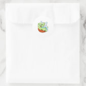 Turtle at Bathing with Foam Ronde Sticker (Tas)