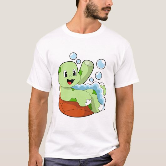 Turtle at Bathing with Foam T-shirt (Voorkant)