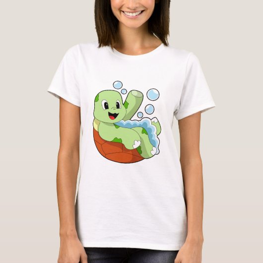 Turtle at Bathing with Foam T-shirt (Voorkant)