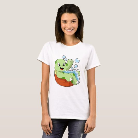Turtle at Bathing with Foam T-shirt (Voorkant volledig)