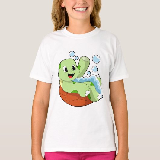 Turtle at Bathing with Foam T-shirt (Voorkant)