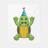 Turtle at Birthday with Party hat Fleece Deken (Voorkant)