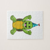Turtle at Birthday with Party hat Legpuzzel (Horizontaal)