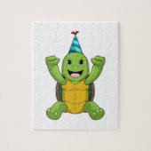 Turtle at Birthday with Party hat Legpuzzel (Verticaal)