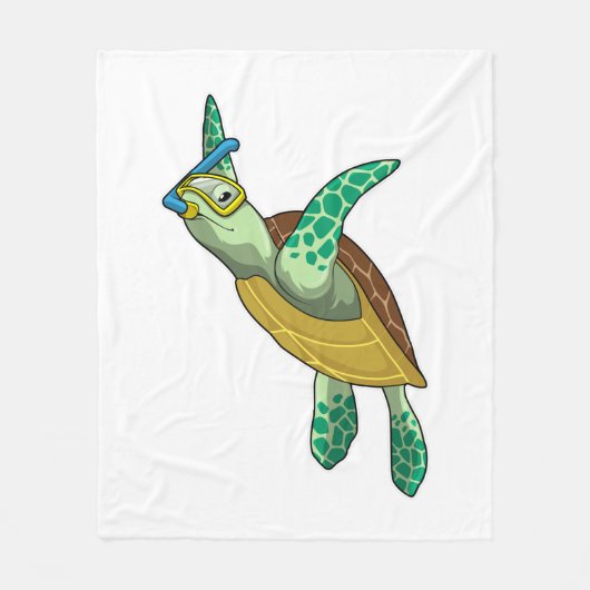 Turtle at Diving with Snorkel Fleece Deken (Voorkant)