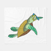 Turtle at Diving with Snorkel Fleece Deken (Voorkant (Horizontaal))