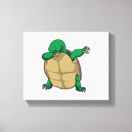 Turtle at Hip Hop Dance Dab Canvas Afdruk (Voorkant)