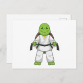 Turtle at Martial kuns with black Belt Briefkaart (Voorkant / Achterkant)