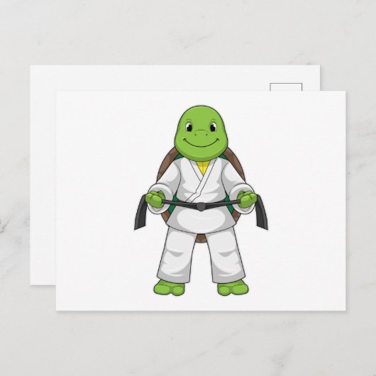 Turtle at Martial kuns with black Belt Briefkaart (Voorkant / Achterkant)