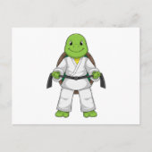 Turtle at Martial kuns with black Belt Briefkaart (Voorkant)