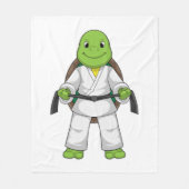 Turtle at Martial kuns with black Belt Fleece Deken (Voorkant)
