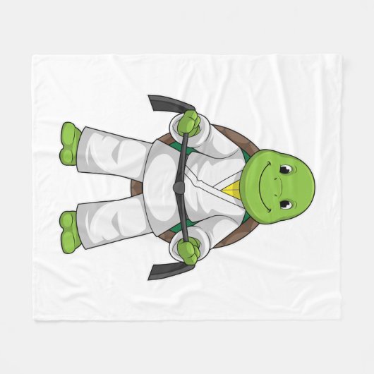 Turtle at Martial kuns with black Belt Fleece Deken (Voorkant (Horizontaal))