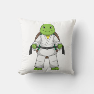 Turtle at Martial kuns with black Belt Kussen
