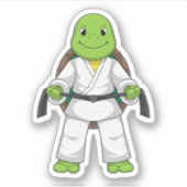 Turtle at Martial kuns with black Belt Sticker (Voorkant)