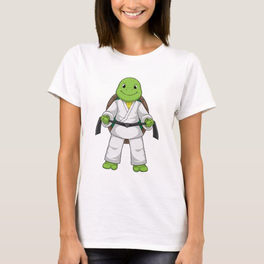 Turtle at Martial kuns with black Belt T-shirt (Voorkant)