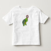 Turtle at Tennis with Tennis racket Kinder Shirts (Voorkant)