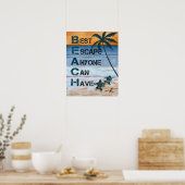 Turtle B.E.A.C.H Inspiratie & Motivatie Poster (Keuken)